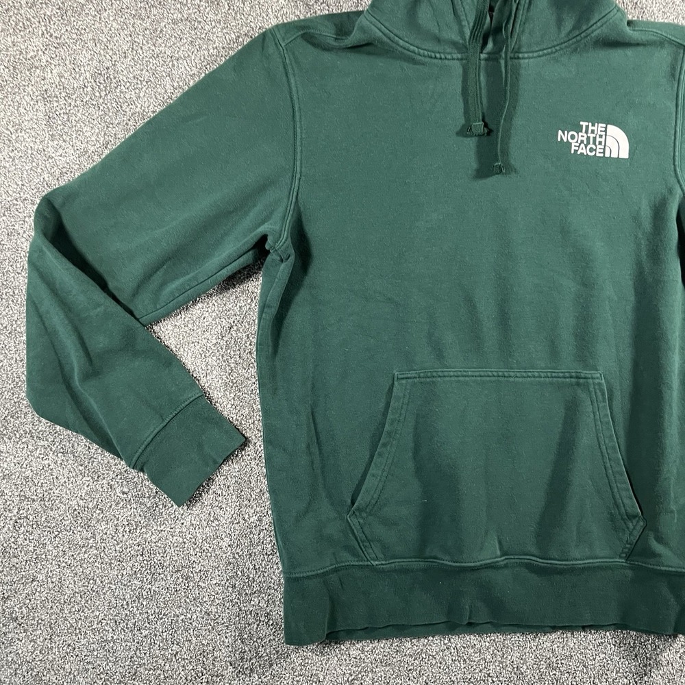 The North Face Pullover Hoodie Green Logo Sweatshirt Fleece Men’s Small - Picture 2 of 8